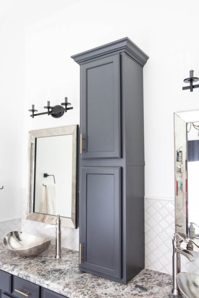 Easy DIY Bathroom Countertop Cabinet - The Lived-in Look