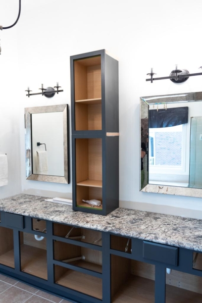 Easy DIY Bathroom Countertop Cabinet - The Lived-in Look