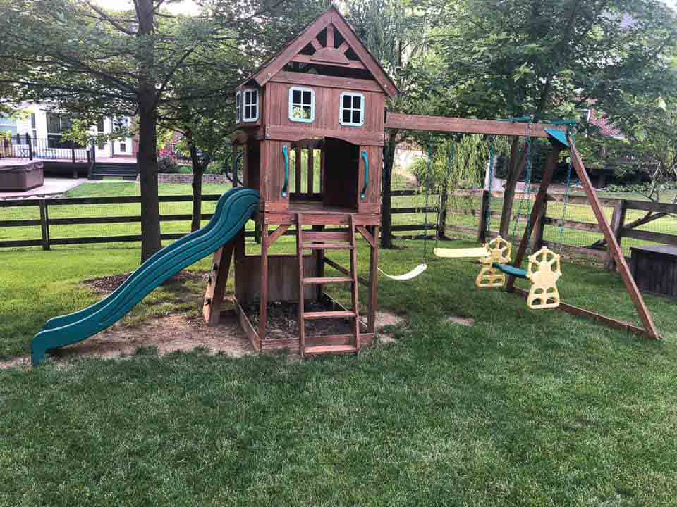 second hand wooden swing set